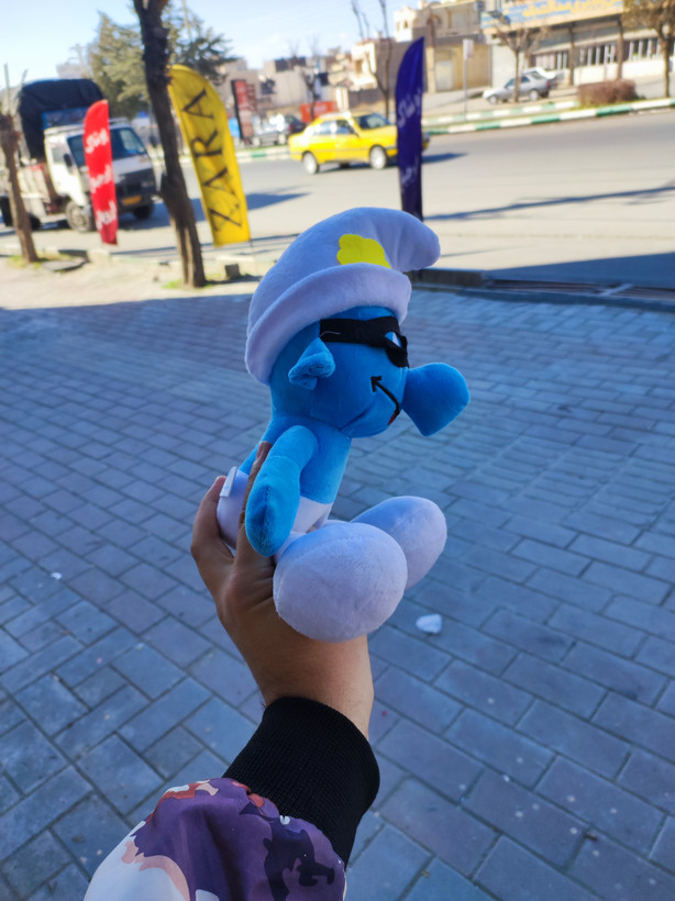 عروسک اسمورف اورجینال خارجی جنس نانو سافت ۲۵ سانتی متری