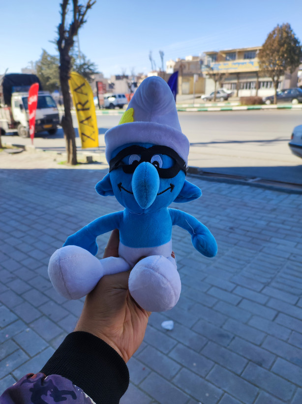 عروسک اسمورف اورجینال خارجی جنس نانو سافت ۲۵ سانتی متری