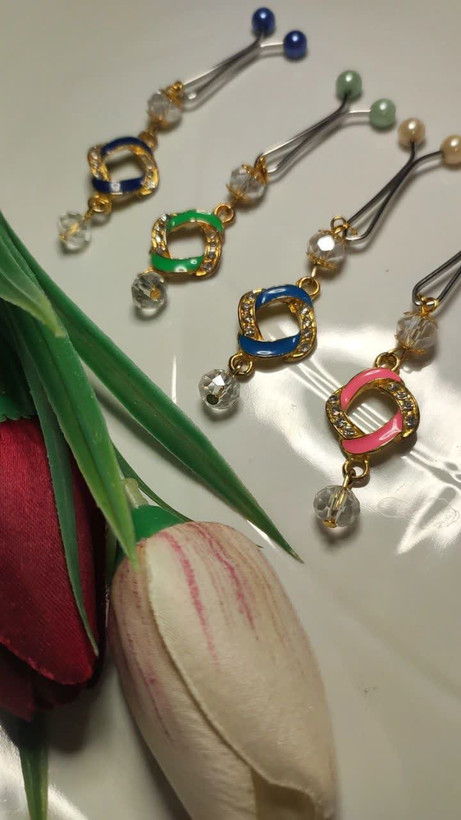 گیره روسری مجلسی طرح گل نگینی